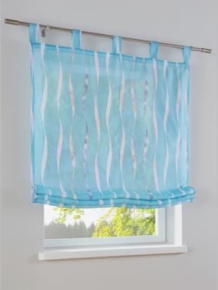Store-bateau imprimé, coleur turquoise - HELLINE