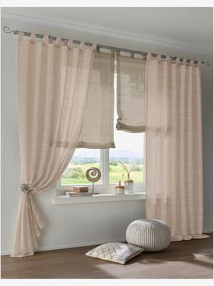 Store-bateau matière semi-transparente, coleur taupe - HELLINE
