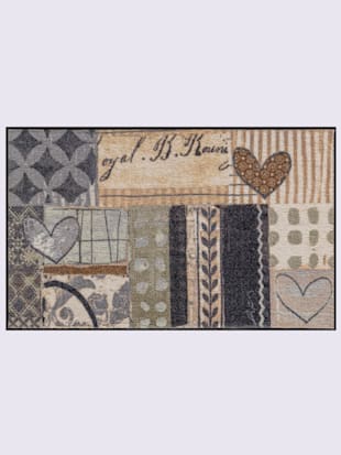 Paillasson pour intérieur et zone extérieure couverte, coleur écru-gris - HELLINE