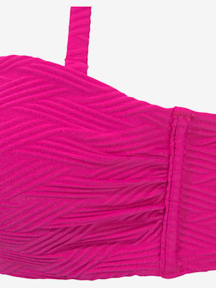 Haut de bikini bandeau à armatures matière structurée aux couleurs tendances