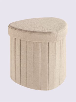 Tabouret meuble d'assise et de rangement - helline home - écru