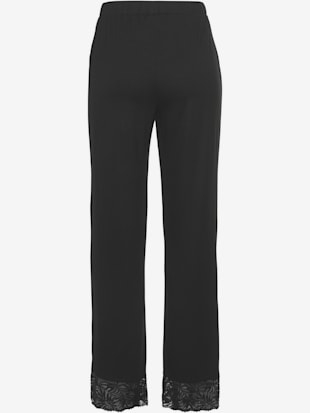 Pantalon de nuit long avec détails en dentelle