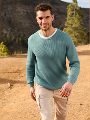Pull encolure ronde tricot côtelé moderne