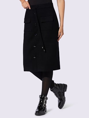 Jupe en tricot ceinture élastique, coulisse et lien à nouer