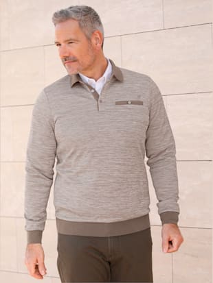 T-shirt à manches longues lavez, séchez, portez - taupe foncé chiné - 3XL - WITT