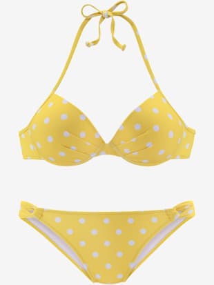Bikini push-up matière structurée à pois
