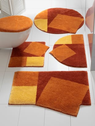 Tapis de bain 100% acrylique, coleur terre cuite-orange - HELLINE
