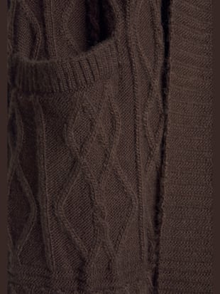 Veste longue en tricot à motif torsadé