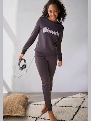Sweatshirt basique avec logo imprimé et broderie (Image 4)