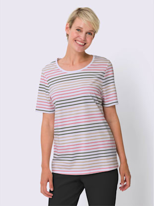 T-shirt à encolure ronde rayures fines