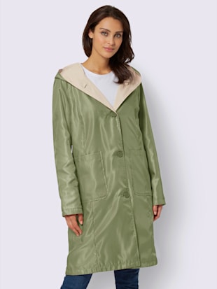 Manteau fonctionnel réversible : superbe des 2 côtés, couleur roseau-sable - HELLINE