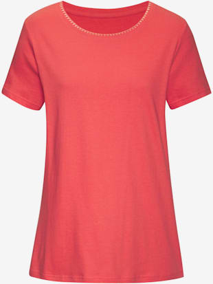 T-shirt broderie contrastée tendance à l'encolure ronde (Image 5)