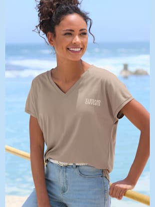 T-shirt en v logo imprimé sur la poitrine (Image 1)