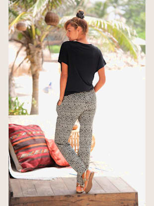 Pantalon de plage pantalon en tissu léger avec imprimé sur toute la surface