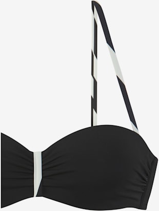 Maillot de bain bandeau à armatures style uni moderne avec détails contrastés (Image 4)