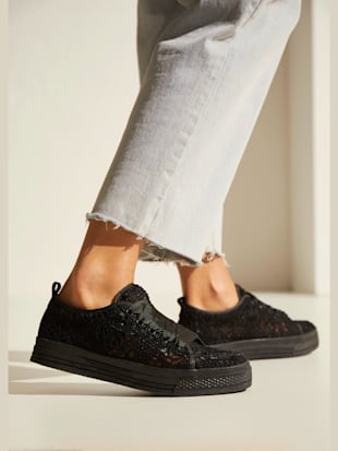 Baskets sneakers avec dentelle tendance et semelle compensée légère (Image 4)