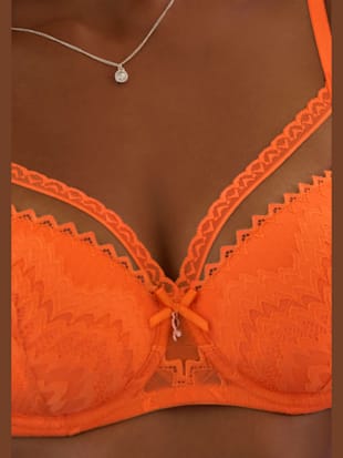 Joli soutien-gorge balconnet à coques avec nœud décoratif et accessoire brillant