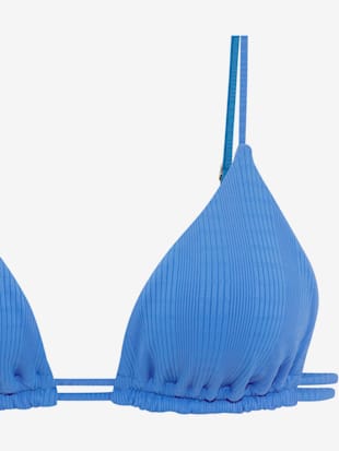 Haut de bikini triangle matière structurée tendance à rayures (Image 3)