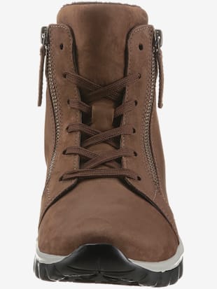 Bottines à lacets chaussures à lacets, glissière intérieure et extérieure, coleur marron usé - HELLINE