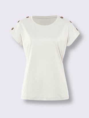 T-shirt à manches courtes boutons imitation corne