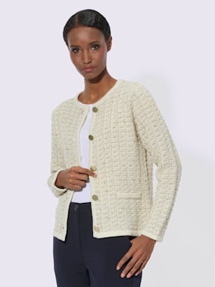 Veste en tricot fil brillant couleur or (Image 2)