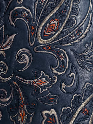 Blazer en cuir d'agneau nappa jolie broderie