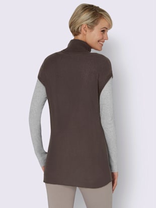 Débardeur en tricot col roulé flatteur