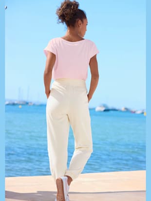 Pantalon molletonné large ceinture smockée élastique (Image 3)