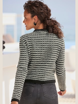 Veste en tricot motif à carreaux tendance