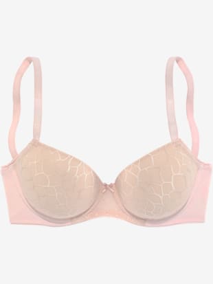 Soutien-gorge à coques tendance avec dentelle graphique et microfibre soyeuse en qualité tactel (Image 3)