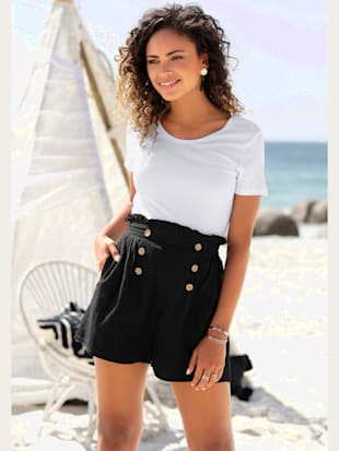 Shorts boutons décoratifs imitation bois devant (Image 2)