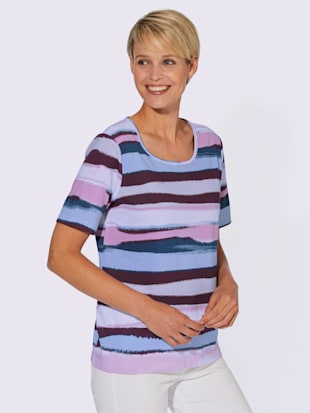 T-shirt à manches courtes motif rayé, coloris harmonieux