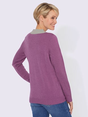 Pull encolure ronde motif tricoté affinant