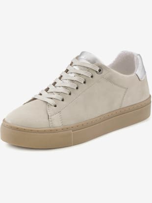 Baskets cuir de qualité, coleur gris clair - HELLINE