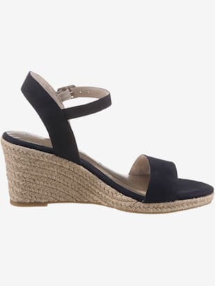 Sandales compensées dessus textile souple