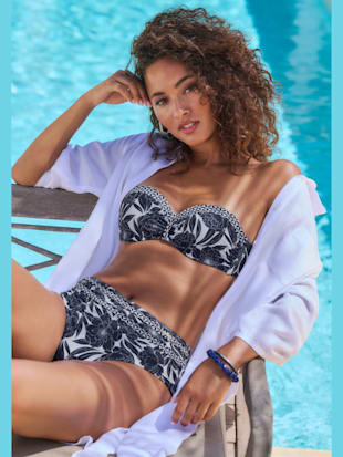 Slip de bain imprimé floral tendance contrasté (Image 1)