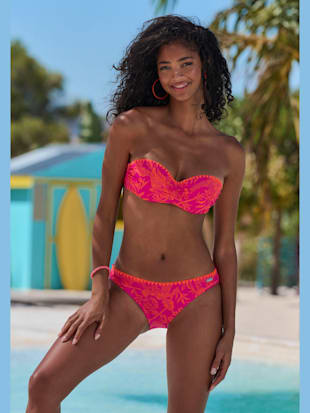 Maillot de bain bandeau à armatures bord crocheté contrasté (Image 1)