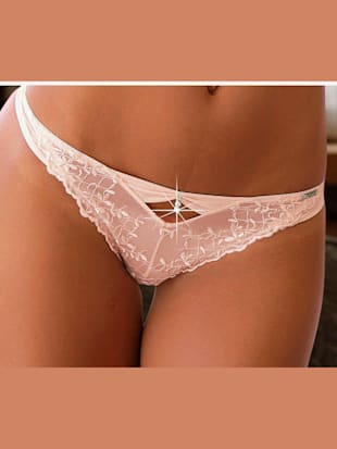 String féminin au look légèrement transparent avec superbe broderie