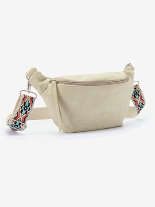 Sac banane tendance en matière douce avec petites poches intérieures et ceinture en tissu