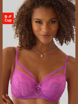 Joli soutien-gorge balconnet à coques avec nœud décoratif et accessoire brillant