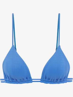 Haut de bikini triangle matière structurée tendance à rayures (Image 2)