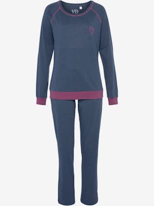 Pyjama avec bords-côtes en fils teintés couleur fluo