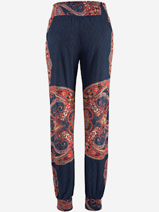 Pantalon de plage pantalon en tissu léger avec imprimé ethnique