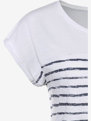 T-shirt imprimé rayé tendance devant et au dos (Image 3)