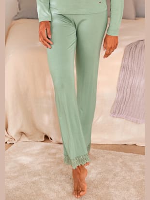 Pantalon de nuit pantalon long avec détails en dentelle