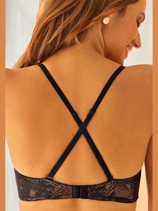 Soutien-gorge multiway soutien-gorge sexy nuance avec coussinets intégrés pour un joli décolleté, couleur noir-nougat - HELLINE