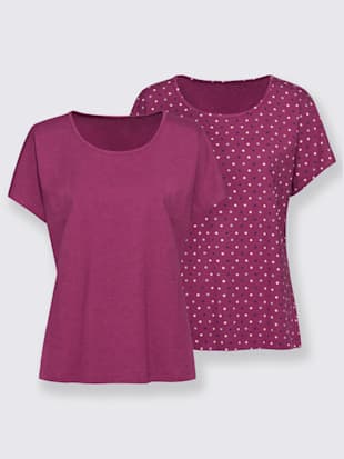 Lot 2 t-shirts unis basiques col rond manches courtes