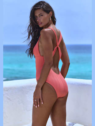 Maillot de bain matière structurée tendance à rayures (Image 2)