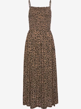 Robe mi-longue robe longueur mollet avec imprimé léopard