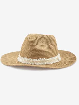 Chapeau de paille estival avec ruban textile tendance (Image 1)